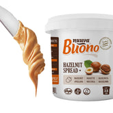 Nuuva Buono hazelnut spread in a jar, ideal for silky bakery fillings.