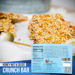 Close-up cross-section of NY Spice Shop bars showing nuts and seeds.