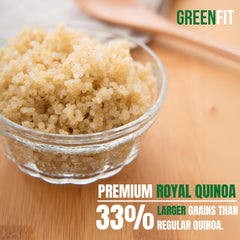 OA QUINOA Greenfit Royal quinoa in salad bowl for versatile, heart-healthy meals.