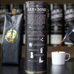 Oak & Bond bourbon barrel aging—Kentucky process adds distinct oak notes.