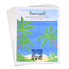 Oasis Supply wafer paper print-ready sheet, perfect for cake toppers.