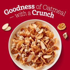 Oatmeal Crisp almonds closeup emphasizes flavorful crunch.