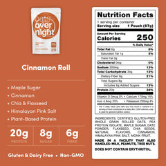 Oats Overnight Cinnamon Roll in a shaker demonstrates grab-and-go convenience.