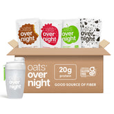 Oats Overnight classic variety pack on shelf, high-protein breakfast option.