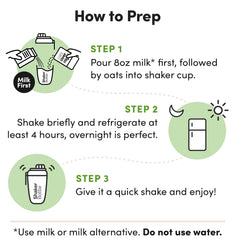 Oats Overnight serving cup shows prepared oats, convenient ready-to-eat breakfast.