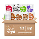 Oats Overnight party pack box front, quick grab-and-go breakfast option