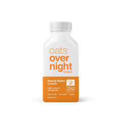 Oats Overnight Peanut Butter Crunch bottled shake texture highlights creamy oat milk