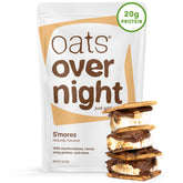 Oats Overnight Smores bottle pour shows grab-and-go breakfast convenience.