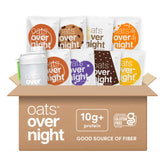 Oats Overnight vegan variety-pack box for quick, convenient breakfasts.