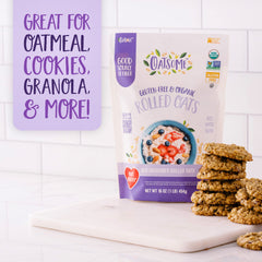 Oatsome oats used in homemade granola clusters with nuts.