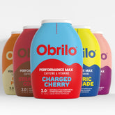 Obrilo Performance Energy bottle being poured for a dye-free energy boost