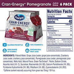 Close-up of Cran-Energy label showing caffeine and vitamins