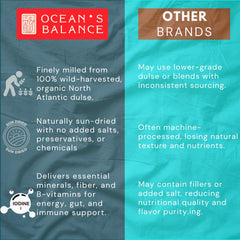 Close-up of Ocean's Balance Dulse flakes texture reveals savory sea-sourced depth.