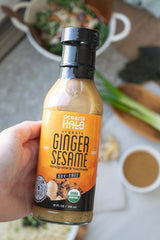 Close-up of organic ingredients in Ocean's Halo vinaigrette for cooking