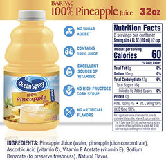 Ocean Spray BarPac pineapple juice bottle, 32 oz, ideal for cocktails.