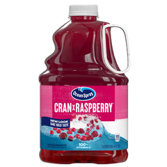 Ocean Spray Cran-Raspberry juice bottle front view showing bold flavor promise for refreshing sips