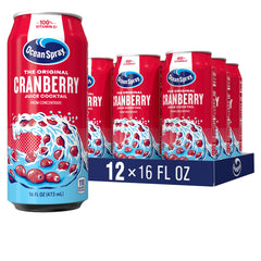 Ocean Spray Cranberry Juice Cocktail can front showing bold flavor for on-the-go refreshment.