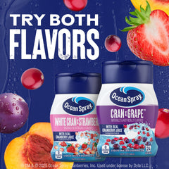 Ocean Spray cranberry juice concentrate closeup emphasizing real fruit content.