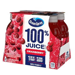 Close-up of Ocean Spray label showing 100% juice