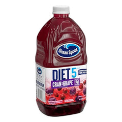 Ocean Spray Diet Cran-Grape glass with ice emphasizes crisp flavor