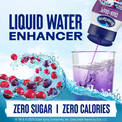 Ocean Spray liquid water enhancer bottle on a travel-friendly display.