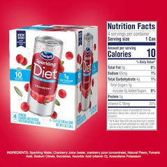 Ocean Spray Sparkling Diet Cranberry can side view showcases crisp packaging and portable hydration.
