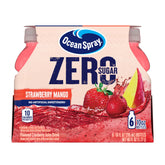 Ocean Spray ZERO Sugar Strawberry Mango bottle front for on-the-go hydration.