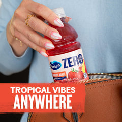 Ocean Spray ZERO Sugar Strawberry Mango glass pour reveals vibrant berry-mango aroma.
