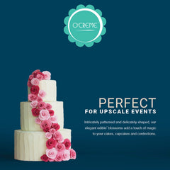 O'Creme Peony on cake topping for elegant celebrations