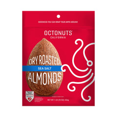 OCTONUTS dry roasted sea salt almonds deliver crunchy protein for on-the-go snacking.