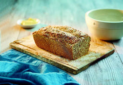 Odlums Farmhouse Brown loaf, freshly sliced for serving.