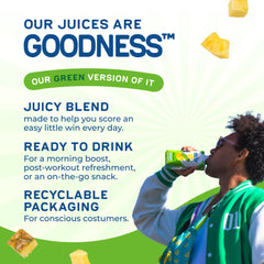 Odwalla Green Juice being poured into a glass captures vibrant green color.