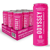 Odyssey Elixir cans lined up for a quick focus boost during a busy day.