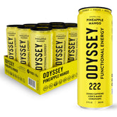 Odyssey Elixir Pineapple Mango can showing sparkling energy for focus and mood