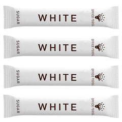 Office Roast white sugar sticks pack, close-up for office use.