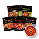 O’Food Tteokbokki variety pack front view for quick, satisfying meals.