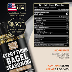 Oh My Spice Everything Bagel Seasoning on avocado toast boosts crunch and aroma.