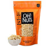 Oh! Nuts blanched slivered almonds in teal bag, perfect for salads.