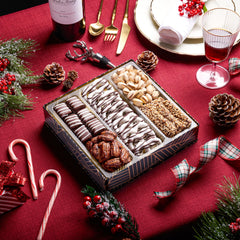 Oh! Nuts gourmet truffles and chocolates closeup with rich textures.