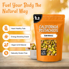 Oh! Nuts pistachios packed New York zip-seal bag: keeps pistachios fresh and easy to store.