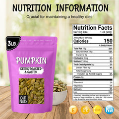 Close-up of No-shell pumpkin seeds from Oh! Nuts showing nutty crunch and golden color.