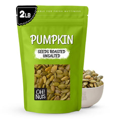 Oh! Nuts pumpkin seeds roasted unsalted in resealable bag for fresh snacking