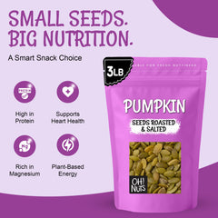 Oh! Nuts pepitas as a salad topping adding protein and texture.