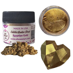 Oh! Sweet Art Egyptian Gold Luster Dust jar with radiant metallic sheen for fondant.