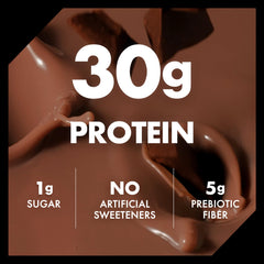 Ready-to-drink Oikos Chocolate Protein Shake bottle in its packaging