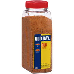 OLD BAY Rub 22 oz container ready to season seafood with bold flavor.