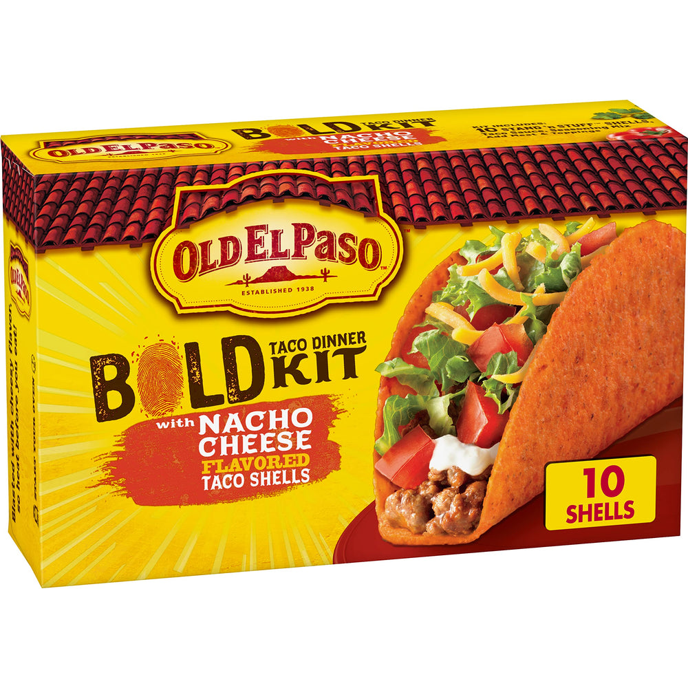 Old El Paso Bold Taco Dinner Kit stand 'N Stuff shells stand upright for easy filling