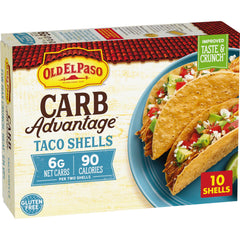 Old El Paso Carb Advantage crunchy shells in package for home use
