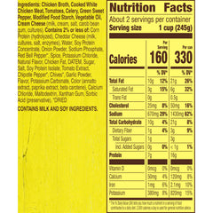 Old El Paso soup label close-up shows chicken and peppers