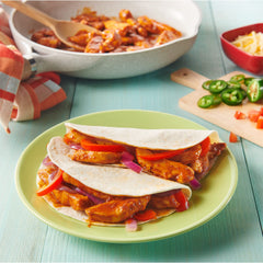 Soft-taco filled with veggies and protein using Old El Paso tortilla